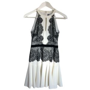 BCBG Max Azria Leyla Halter Lace-Contrast Dress, 0